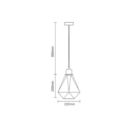 Luster na sajli 1xE27/60W/230V pr. 22 cm bakreno