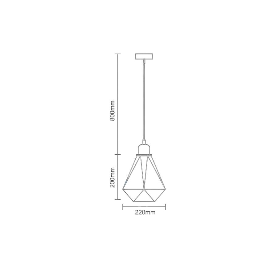 Luster na sajli 1xE27/60W/230V pr. 22 cm bakreno