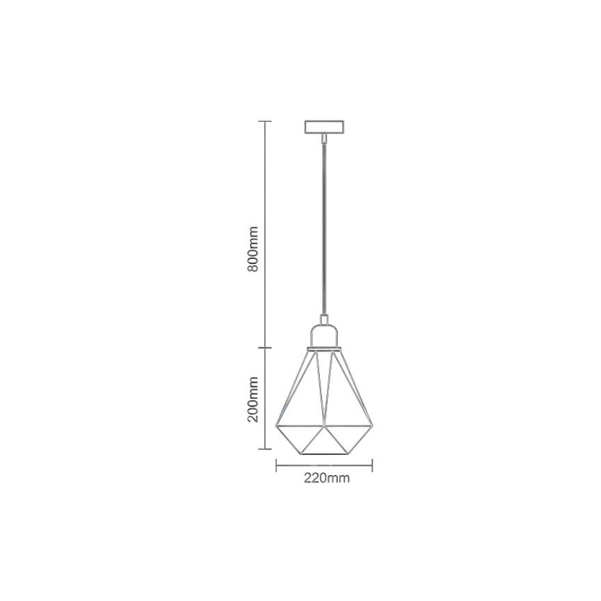 Luster na sajli 1xE27/60W/230V pr. 22 cm sjajni krom