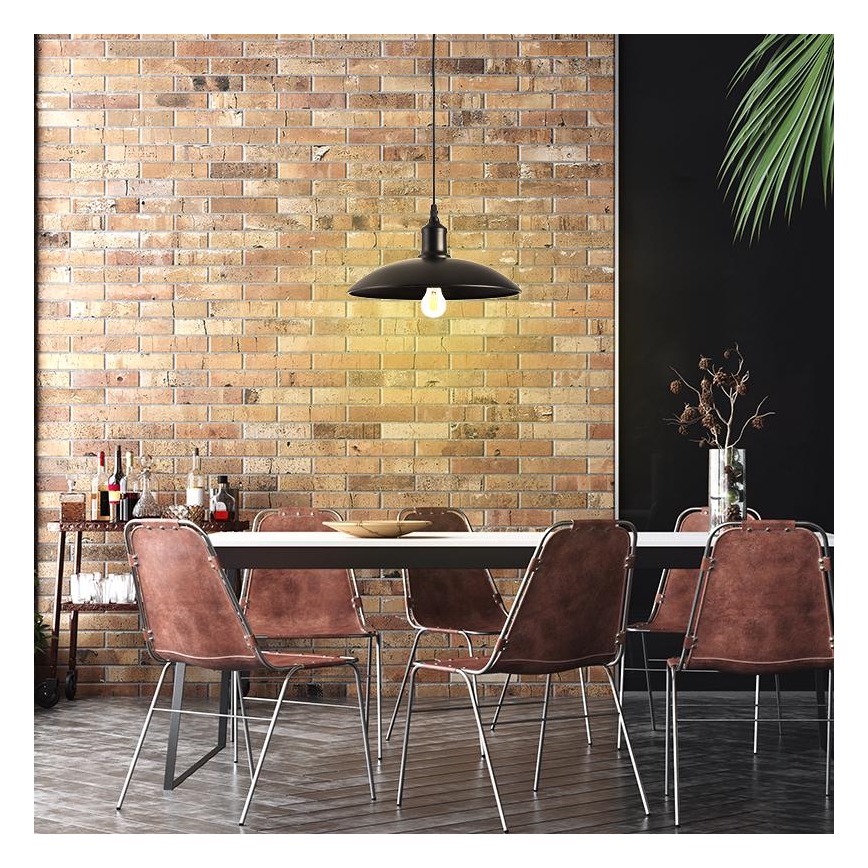 Luster na sajli 1xE27/60W/230V pr. 29 cm crno
