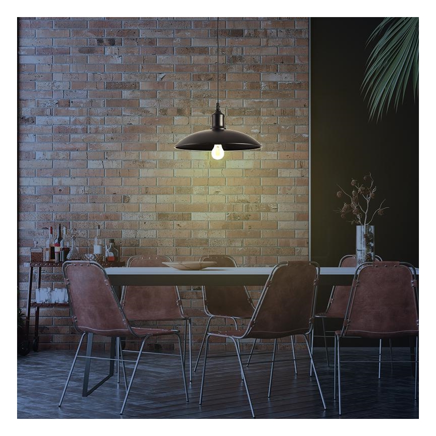 Luster na sajli 1xE27/60W/230V pr. 29 cm crno