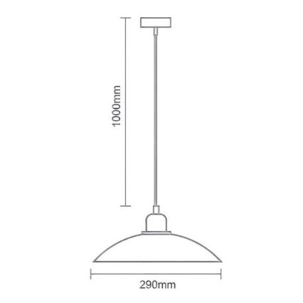 Luster na sajli 1xE27/60W/230V pr. 29 cm crno
