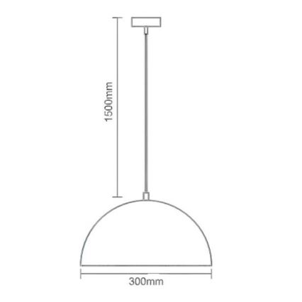 Luster na sajli 1xE27/60W/230V pr. 30 cm bela