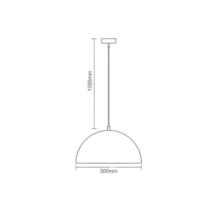 Luster na sajli 1xE27/60W/230V pr. 30 cm crno