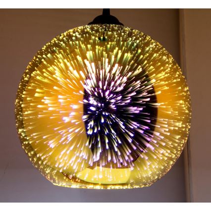 Luster na sajli 1xE27/60W/230V pr. 30 cm zlatna