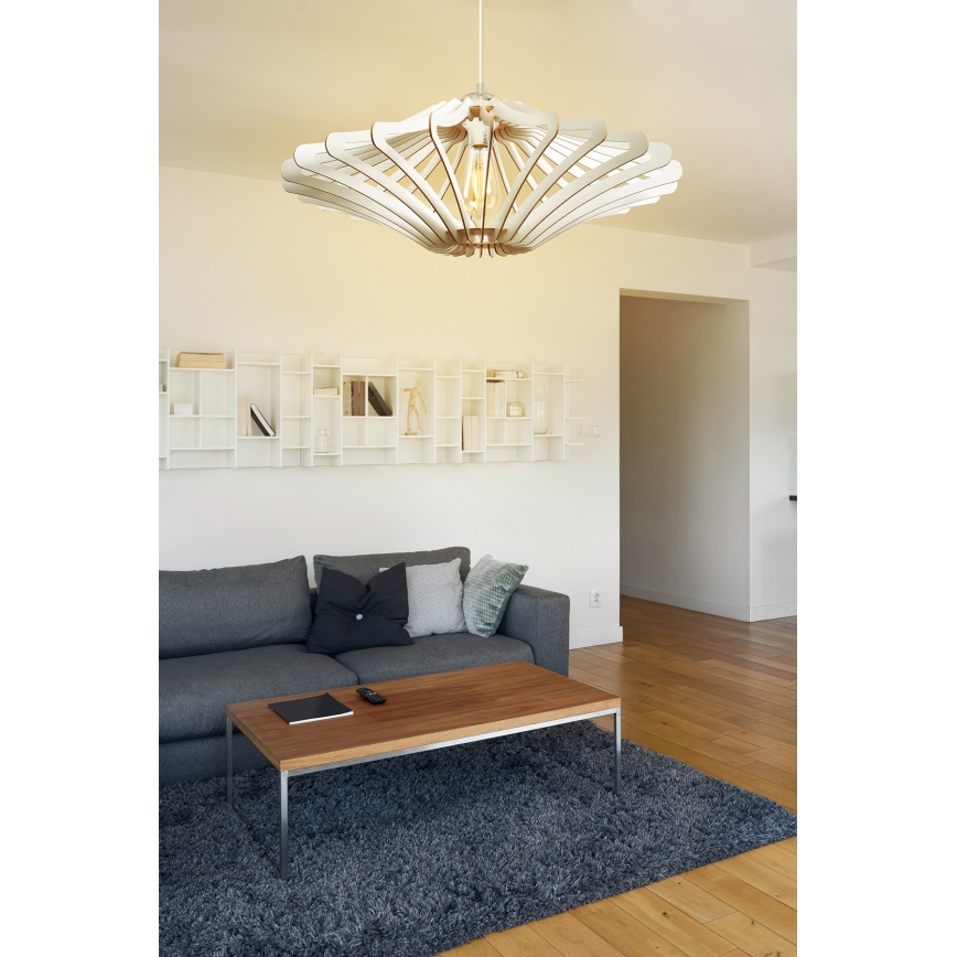Luster na sajli 1xE27/60W/230V, prečnik 47 cm, bela