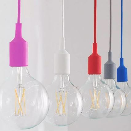 Luster na sajli 1xE27/60W/230V roze