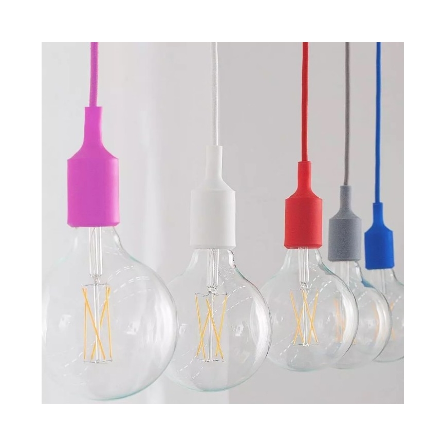 Luster na sajli 1xE27/60W/230V roze