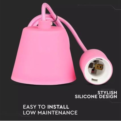 Luster na sajli 1xE27/60W/230V roze