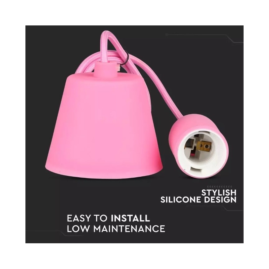 Luster na sajli 1xE27/60W/230V roze