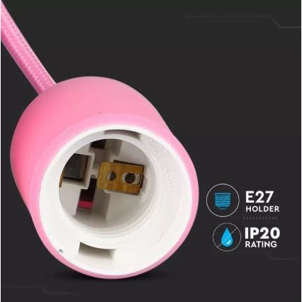 Luster na sajli 1xE27/60W/230V roze
