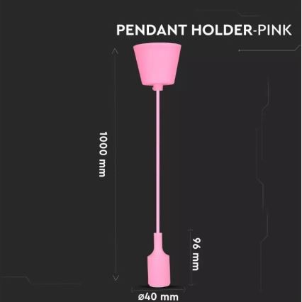 Luster na sajli 1xE27/60W/230V roze
