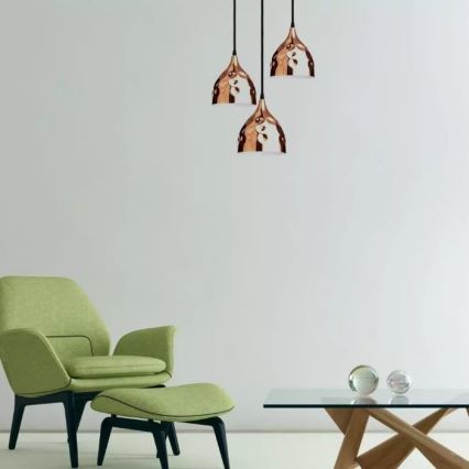 Luster na sajli 1xE27/60W/230V roze zlatna