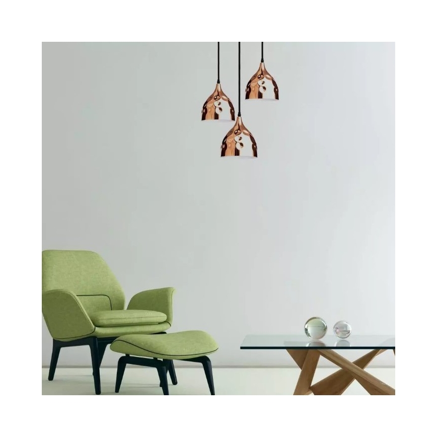 Luster na sajli 1xE27/60W/230V roze zlatna