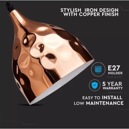 Luster na sajli 1xE27/60W/230V roze zlatna