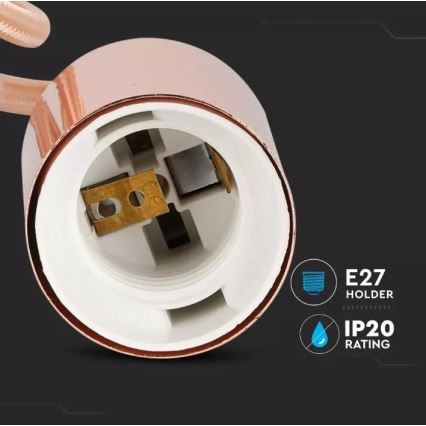 Luster na sajli 1xE27/60W/230V roze zlatna