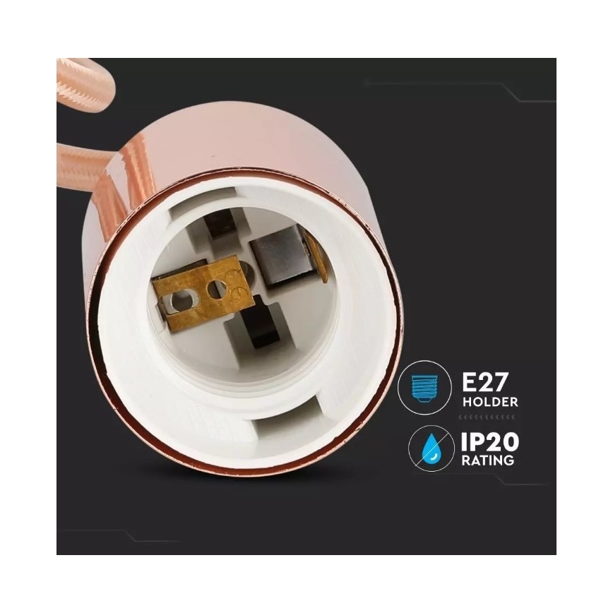 Luster na sajli 1xE27/60W/230V roze zlatna