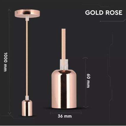 Luster na sajli 1xE27/60W/230V roze zlatna