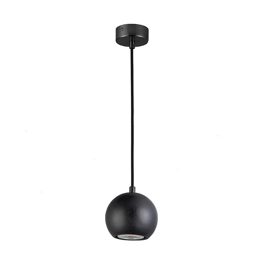 Luster na sajli 1xGU10/10W/230V jasen/masivno drvo crno