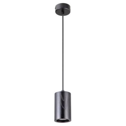 Luster na sajli 1xGU10/10W/230V jasen/masivno drvo crno