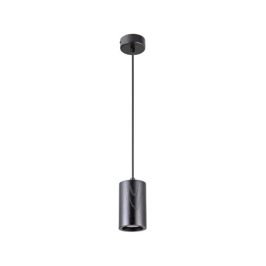 Luster na sajli 1xGU10/10W/230V jasen/masivno drvo crno
