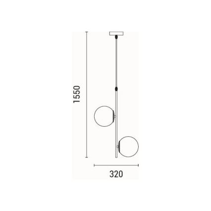 Luster na sajli 2xE27/40W/230V mesing