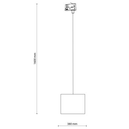Luster na sajli za 3-fazni šinski sastav TRACER 1xE27/15W/230V pr. 20 cm crno