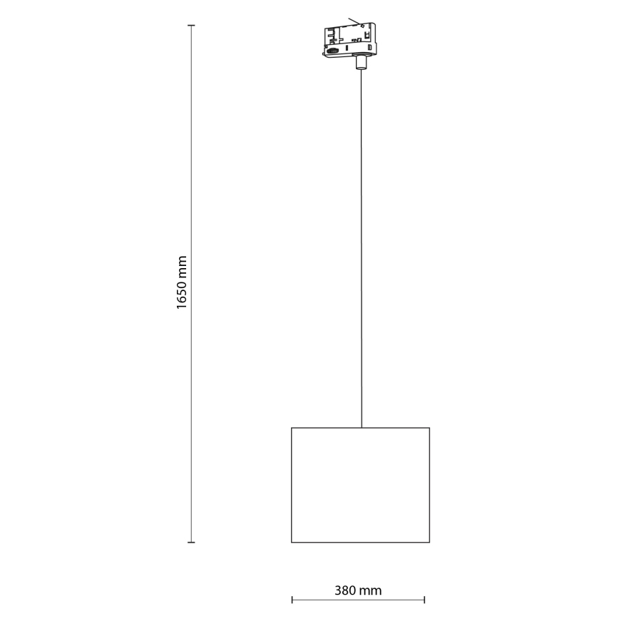 Luster na sajli za 3-fazni šinski sastav TRACER 1xE27/15W/230V pr. 30 cm crno/bela