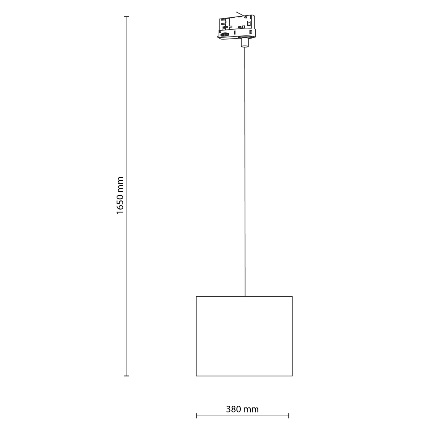 Luster na sajli za 3-fazni šinski sastav TRACER 1xE27/15W/230V pr. 30 cm crno/braon