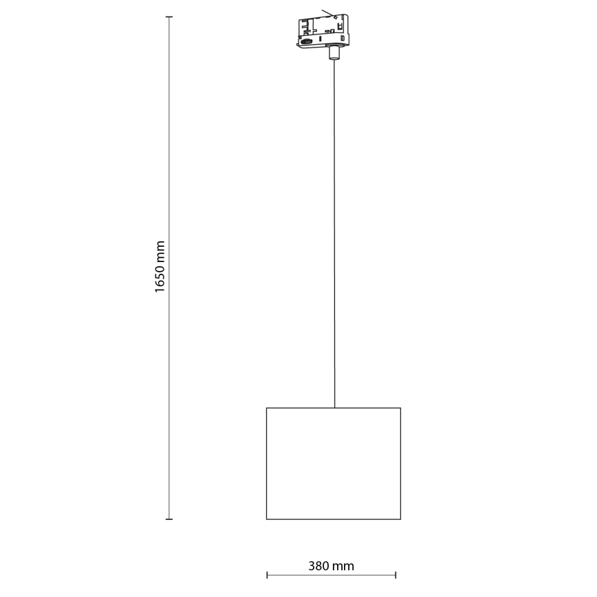Luster na sajli za 3-fazni šinski sastav TRACER 1xE27/15W/230V pr. 30 cm crno