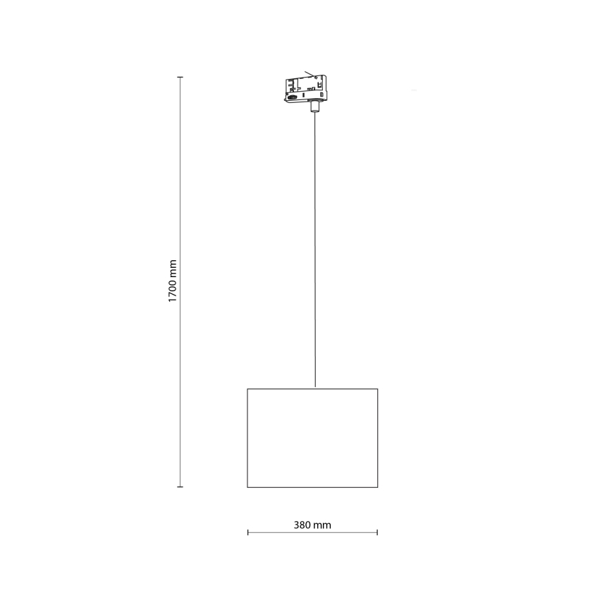 Luster na sajli za 3-fazni šinski sastav TRACER 1xE27/15W/230V pr. 38 cm crno/braon