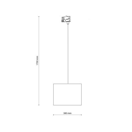 Luster na sajli za 3-fazni šinski sastav TRACER 1xE27/15W/230V pr. 38 cm crno