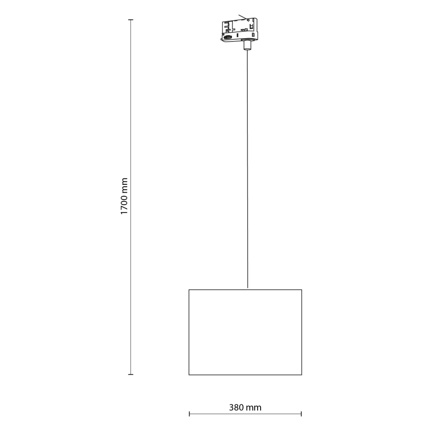 Luster na sajli za 3-fazni šinski sastav TRACER 1xE27/15W/230V pr. 38 cm crno/sivo