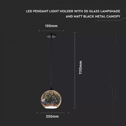 Luster na sajli 3D 1xE27/60W/230V