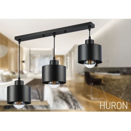 Luster na sajli 3xE27/35W/230V crno