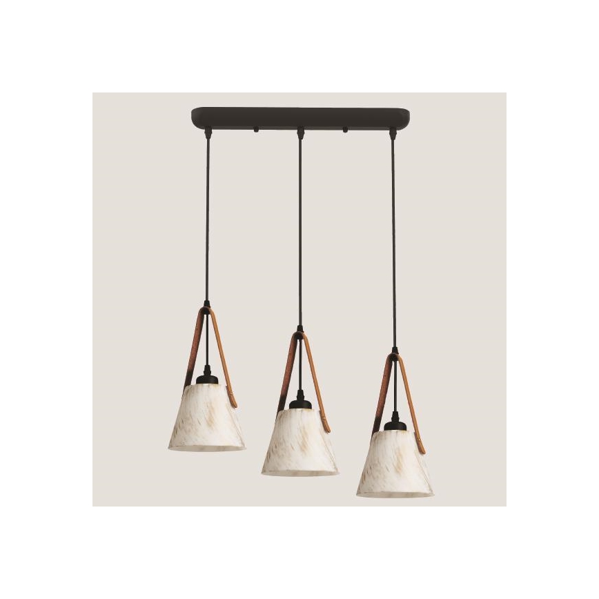 Luster na sajli 3xE27/40W/230V bela