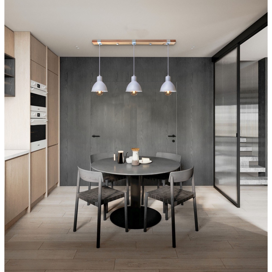 Luster na sajli 3xE27/40W/230V bukva/bela