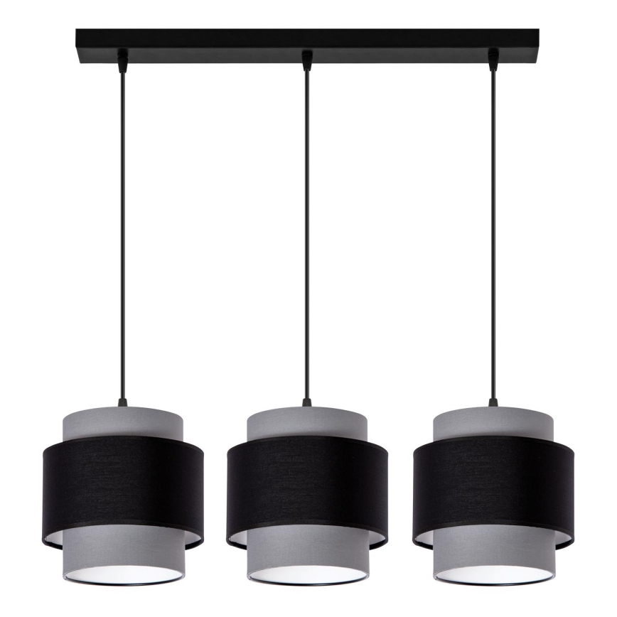 Luster na sajli 3xE27/60W/230V sivo
