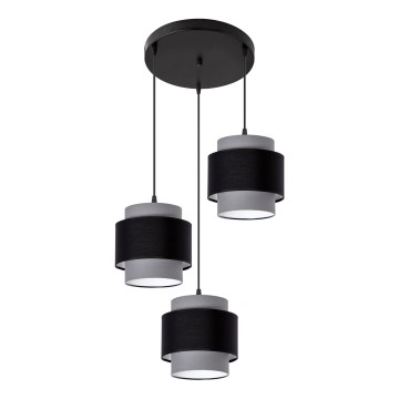 Luster na sajli 3xE27/60W/230V sivo