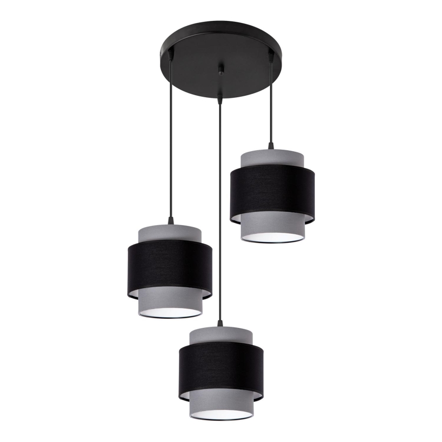 Luster na sajli 3xE27/60W/230V sivo