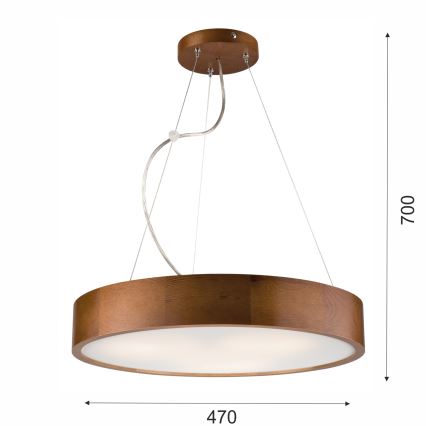 Luster na sajli 3xE27/60W/230V ø 47 cm bor