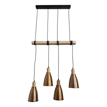 Luster na sajli 4xE27/60W/230V bakreno