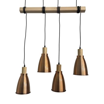 Luster na sajli 4xE27/60W/230V bakreno