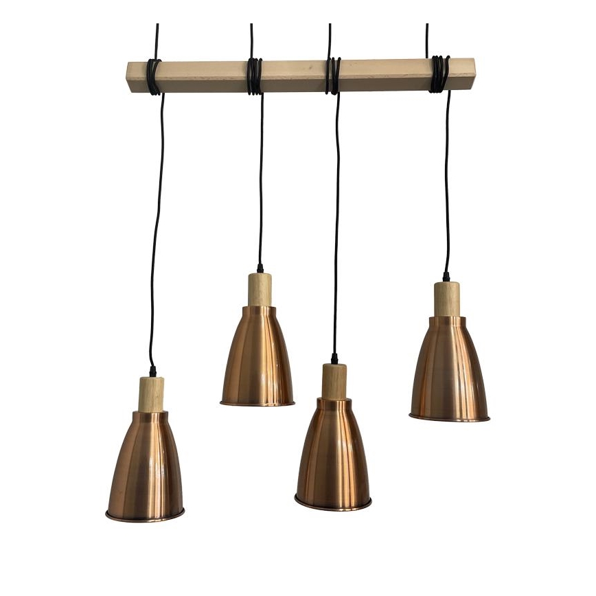 Luster na sajli 4xE27/60W/230V bakreno