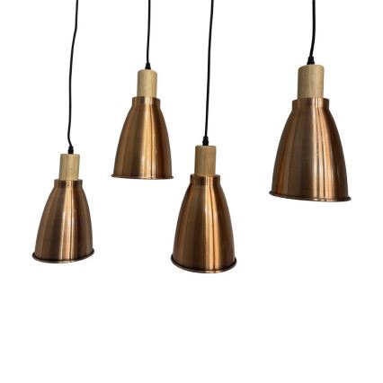 Luster na sajli 4xE27/60W/230V bakreno