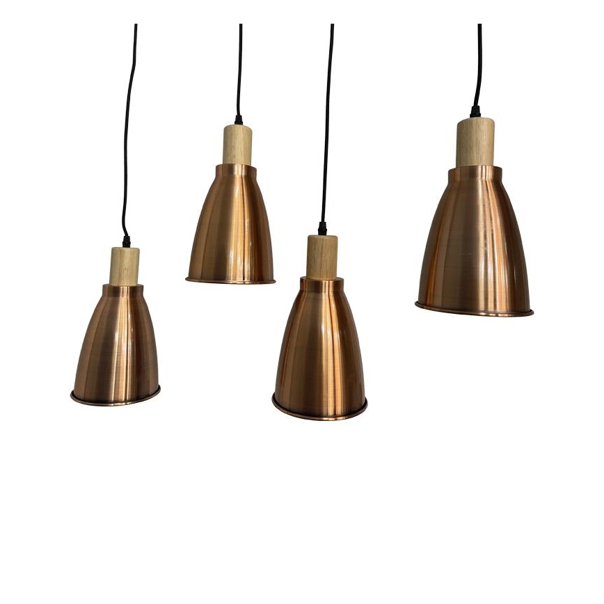 Luster na sajli 4xE27/60W/230V bakreno