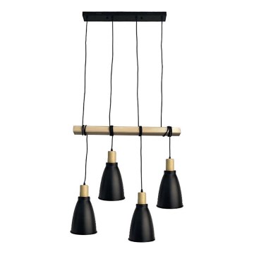 Luster na sajli 4xE27/60W/230V crno