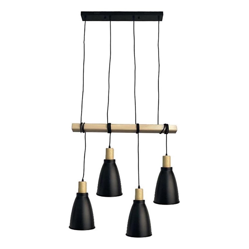 Luster na sajli 4xE27/60W/230V crno