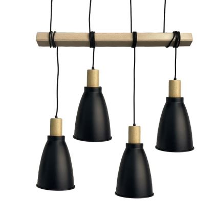 Luster na sajli 4xE27/60W/230V crno