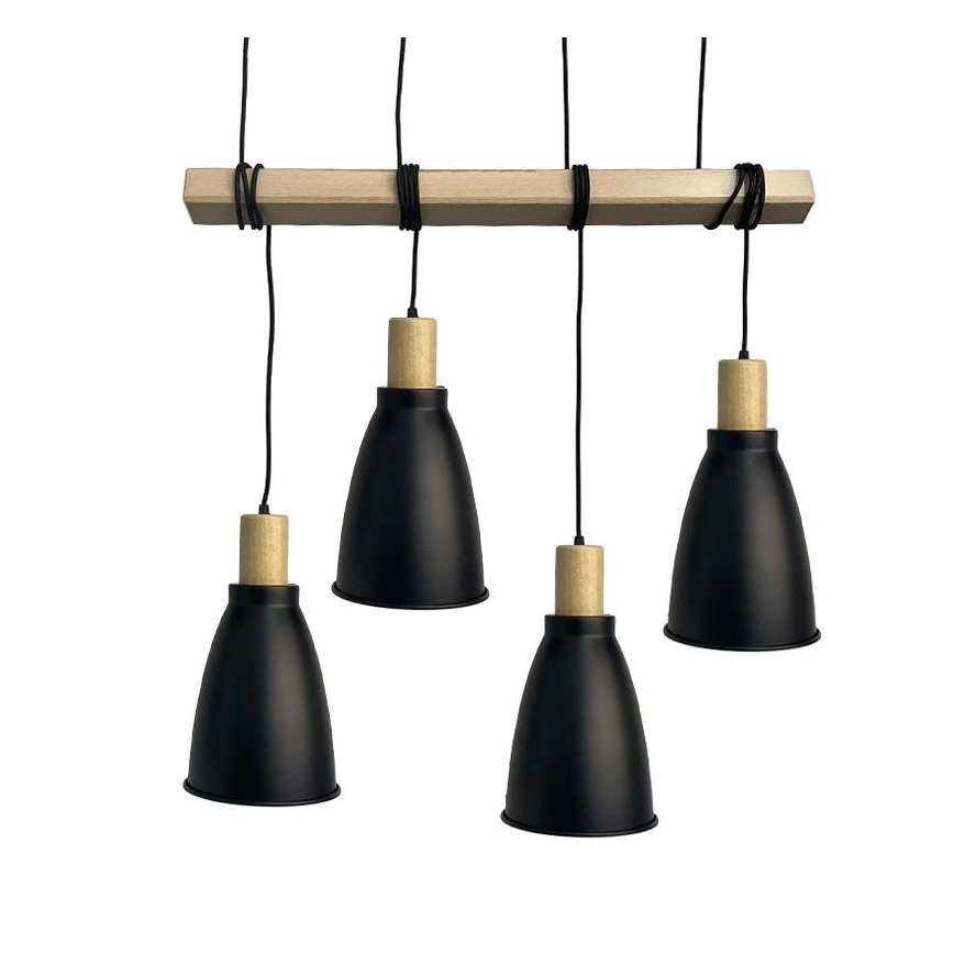 Luster na sajli 4xE27/60W/230V crno